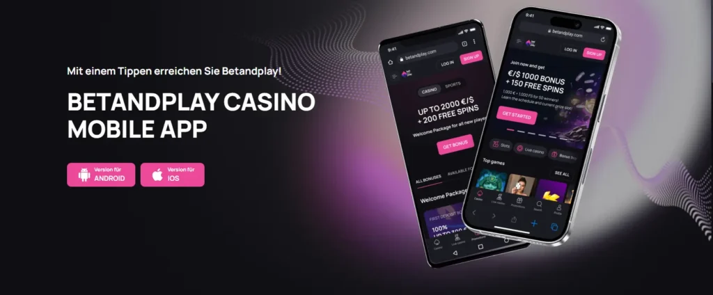 Mobile App für Bet and Play