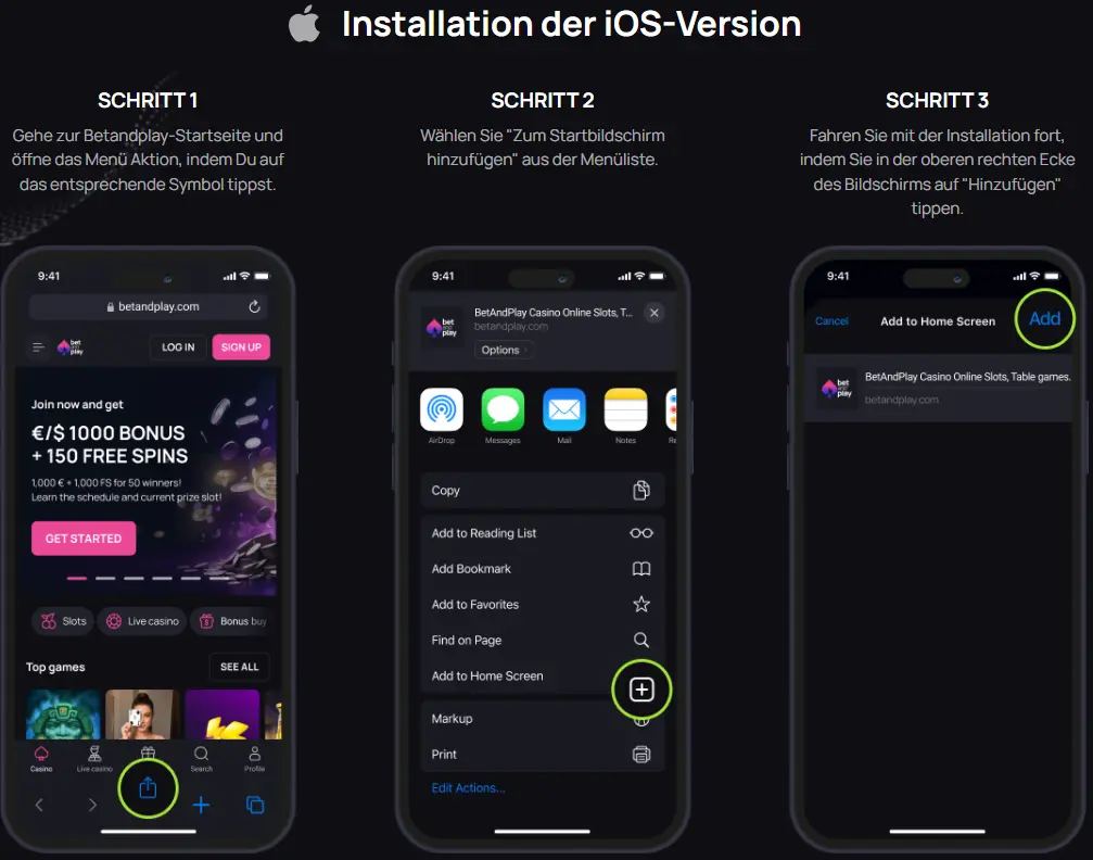 Installation der iOS-Version
